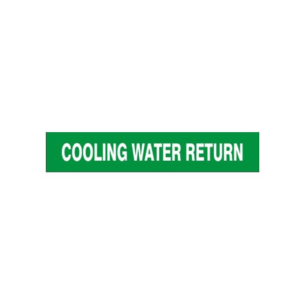 Cooling Water Return - Pipe Marker sign, Adhesive Vinyl, 3X24