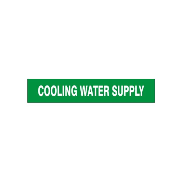 Cooling Water Supply - Pipe Marker sign, Adhesive Vinyl, 3X24