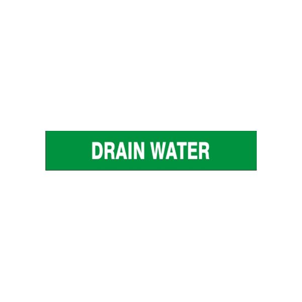 Drain Water - Pipe Marker sign, Adhesive Vinyl, 3X24