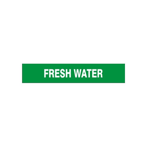 Fresh Water - Pipe Marker sign, Adhesive Vinyl, 3X24