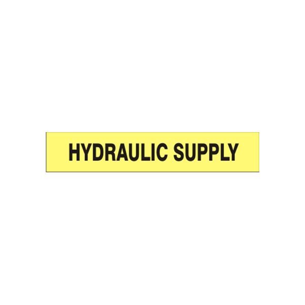 Hydraulic Supply - Pipe Marker sign, Adhesive Vinyl, 1.125X8
