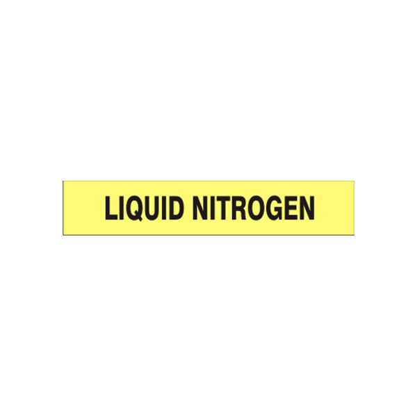 Liquid Nitrogen - Pipe Marker sign, Adhesive Vinyl, 1.125X8