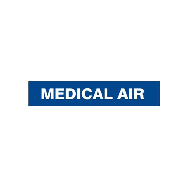 Medical Air - Pipe Marker sign, Adhesive Vinyl, 1.125X8