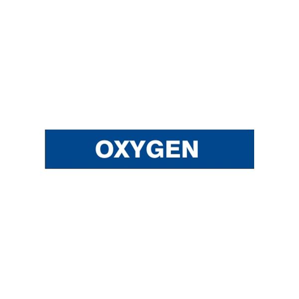 Oxygen - Pipe Marker sign, Adhesive Vinyl, 1.125X8