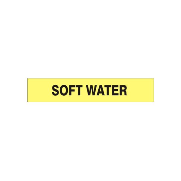 Soft Water - Pipe Marker sign, Adhesive Vinyl, 3X24