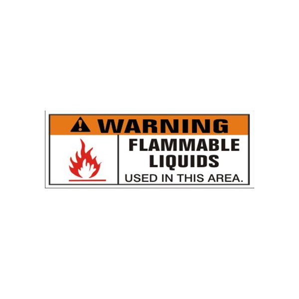 Warning! With Exclamation Mark Symbol Flammable Liquids Used In This banner., Banner, 48X120