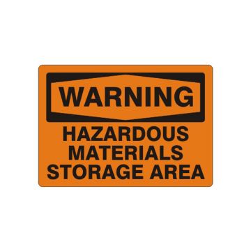 Warning: Hazardous Materials Storage Area - Warning Sign sign - W-966133 Warning: Hazardous Materials Storage Area - Warning Sign sign, Plastic (.040), 10X14