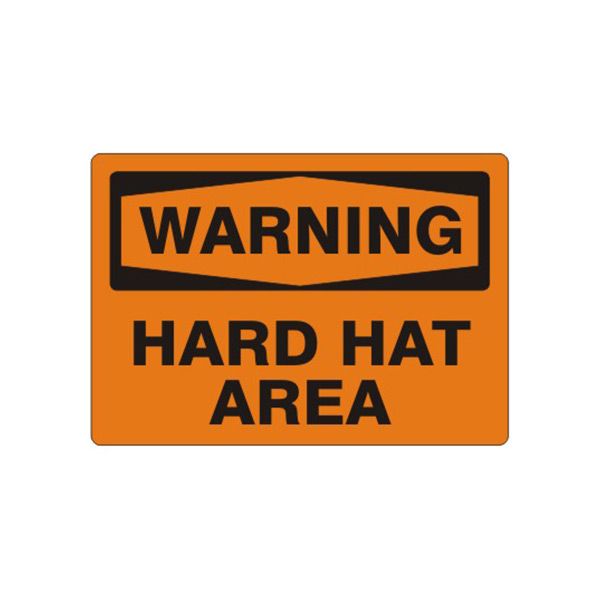 Warning: Hard Hat Area - Warning Sign sign, Adhesive Vinyl, 7X10