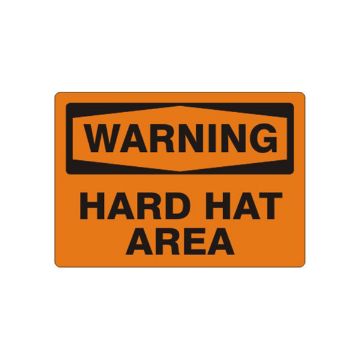 Warning: Hard Hat Area - Warning Sign sign - W-966534 Warning: Hard Hat Area - Warning Sign sign, Adhesive Vinyl, 10X14