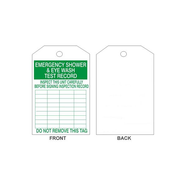 Emergency Shower & Eye Wash Tags, Tagboard, 6.125X3