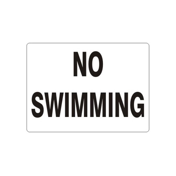 No Swimming sign, Aluminum (.040), 7X10