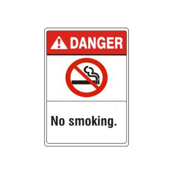 Danger:No Smoking. Smoking Picto sign, Aluminum (.040), 14X10