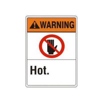 Warning: Hot Hand Picto - Warning Sign sign - AN-1424 Warning: Hot Hand Picto - Warning Sign sign, Adhesive Vinyl, 10X7