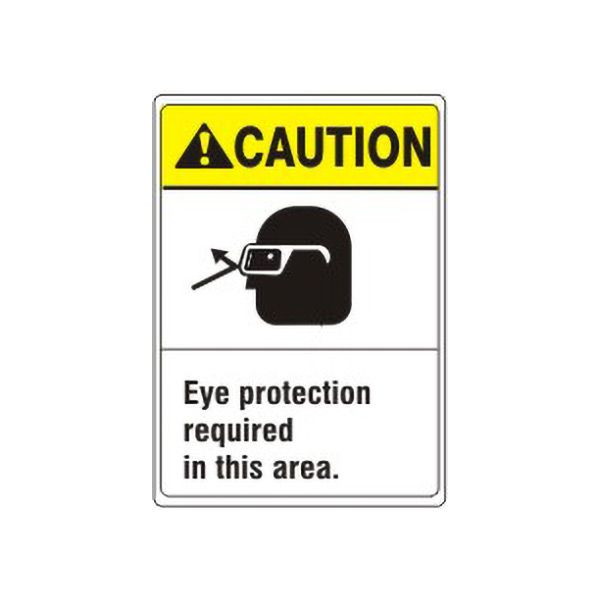 Caution: Eye Protection Required In This Area  With Picto Of Eye sign, Plastic (.040), 14X10