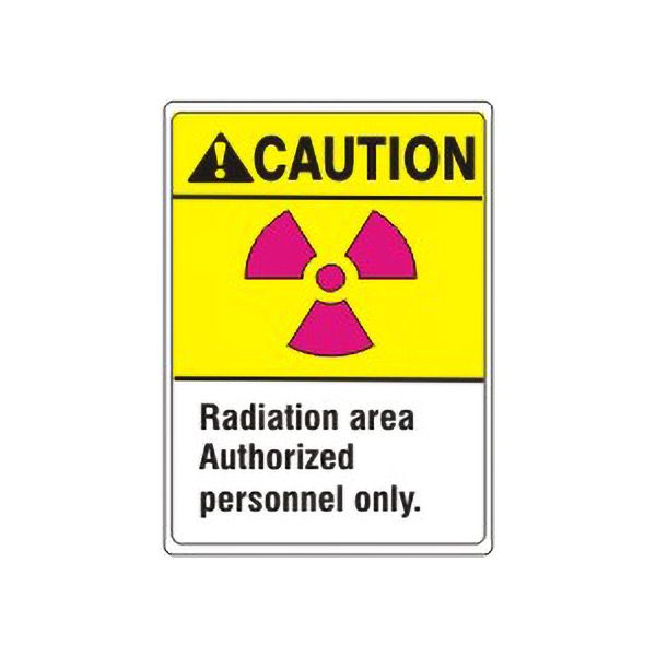 Caution: Radiation Area  Authorized Personnel Only.  With  Radiation Symbol  In Magenta sign, Aluminum (.040), 14X10