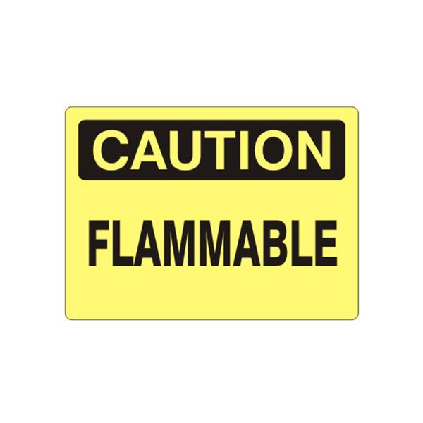Caution: Flammable sign, Aluminum (.040), 10X14