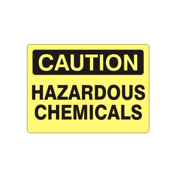 Caution: Hazardous Chemicals sign, Adhesive Vinyl, 10X14