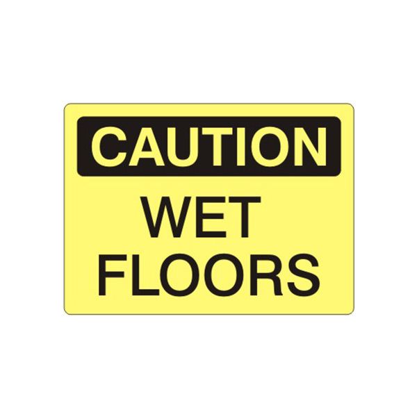 Caution: Wet Floors sign, Plastic (.040), 14X20