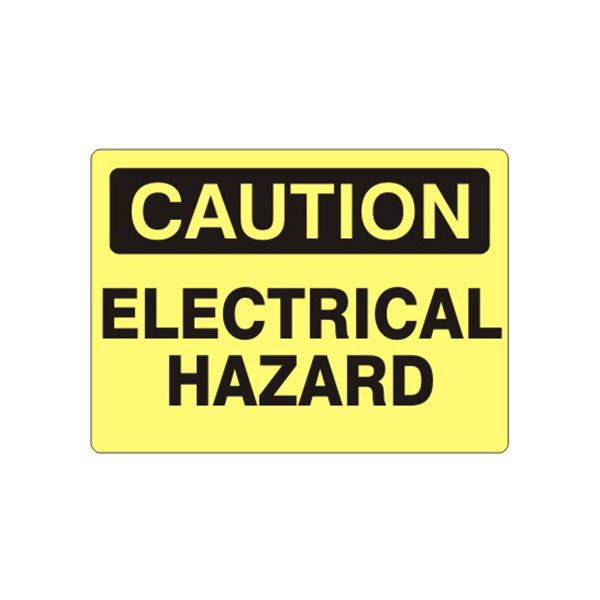 Caution: Electrical Hazard sign, Aluminum (.040), 10X14