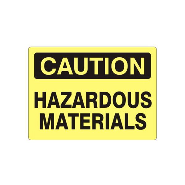 Caution: Hazardous Materials sign, Plastic (.040), 7X10