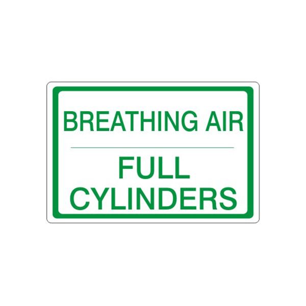 Breathing Air Full Cylinders – Cylinder Label, Plastic (.040), 7X10