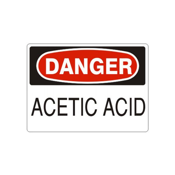 Danger: Acetic Acid sign, Adhesive Vinyl, 10X14