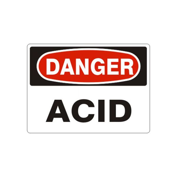 Danger: Acid sign, Adhesive Vinyl, 10X14