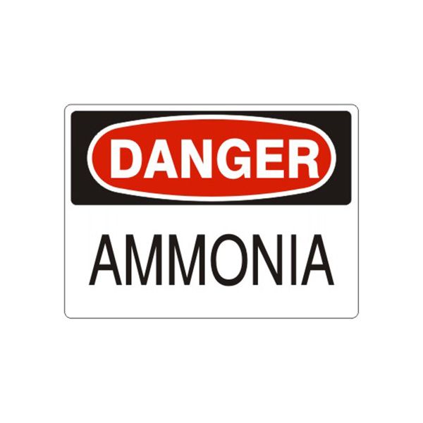 Danger: Ammonia sign, Adhesive Vinyl, 10X14