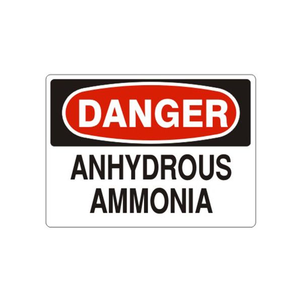Danger: Anhydrous Ammonia sign, Aluminum (.040), 10X14