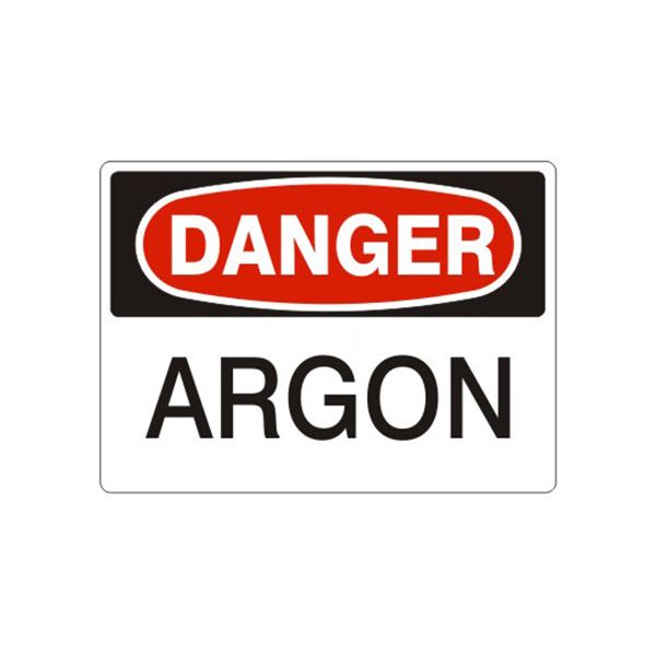 Danger: Argon sign, Adhesive Vinyl, 10X14