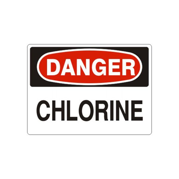 Danger: Chlorine sign, Plastic (.040), 7X10