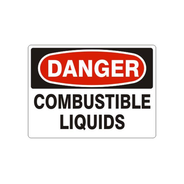 Danger: Combustible Liquids sign, Aluminum (.040), 14X20