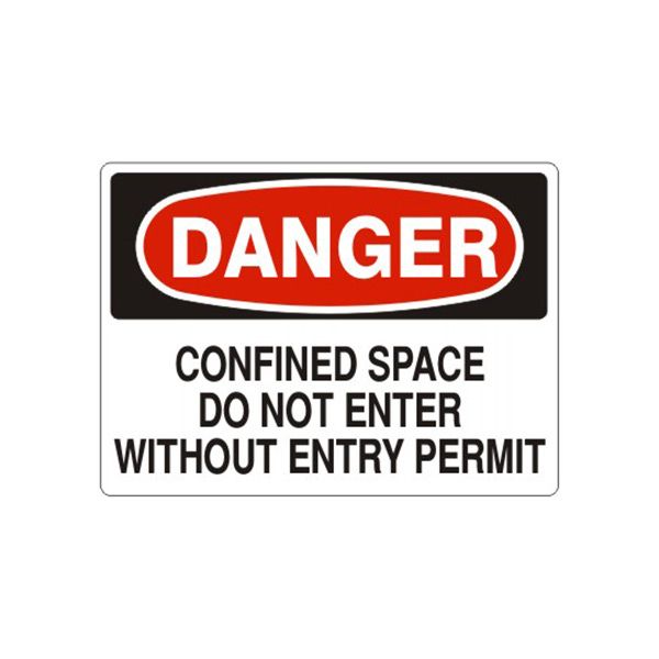 Danger: Confined Space Do Not Enter Without Entry Permit sign, Aluminum (.040), 10X14