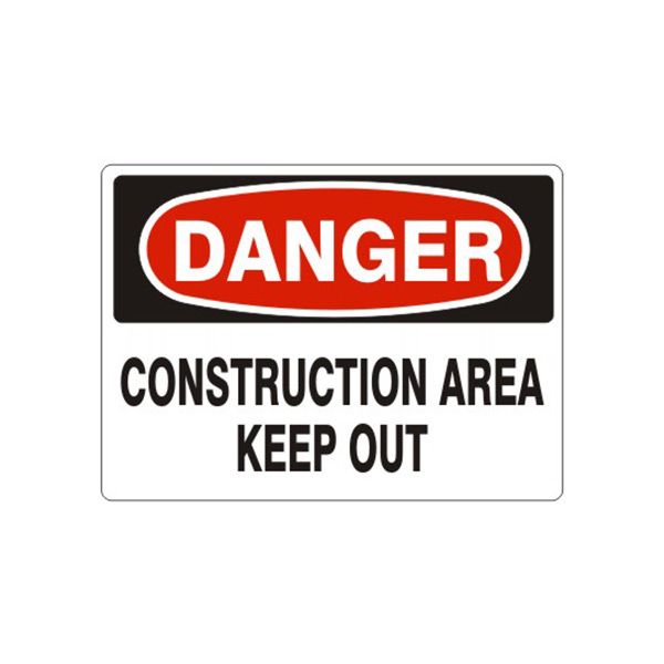Danger Construction Area Keep Out sign, Aluminum (.040), 20X28
