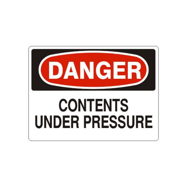 Danger Contents Under Pressure sign, Aluminum (.040), 14X20