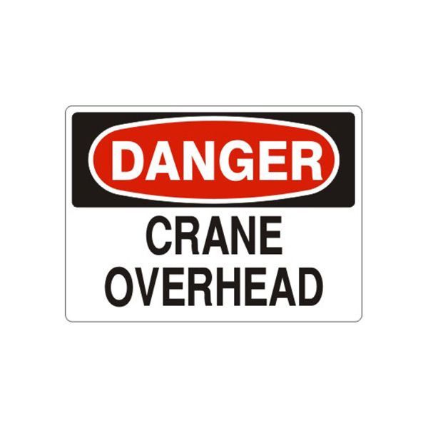 Danger Crane Overhead sign, Aluminum (.040), 7X10