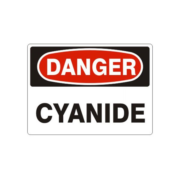 Danger Cyanide sign, Aluminum (.040), 7X10