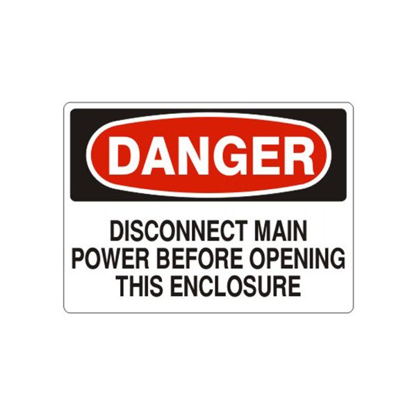 Danger Disconnect Main Power Before Opening This Enclosure sign, Aluminum (.040), 14X20