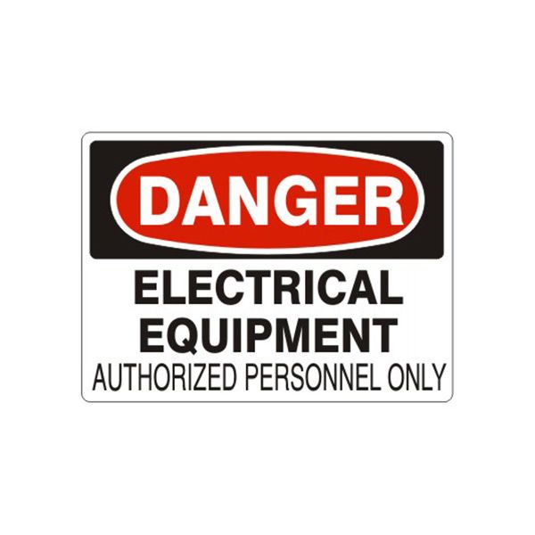 Danger Electrical Equipment Authorized Personnel Only sign, Aluminum (.040), 10X14