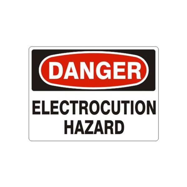 Danger: Electrocution Hazard, Plastic (.040), 14X20