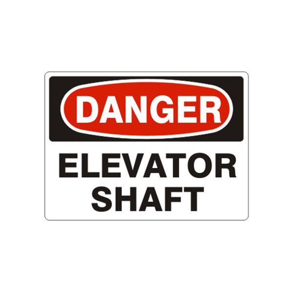 Danger: Elevator Shaft, Plastic (.040), 7X10