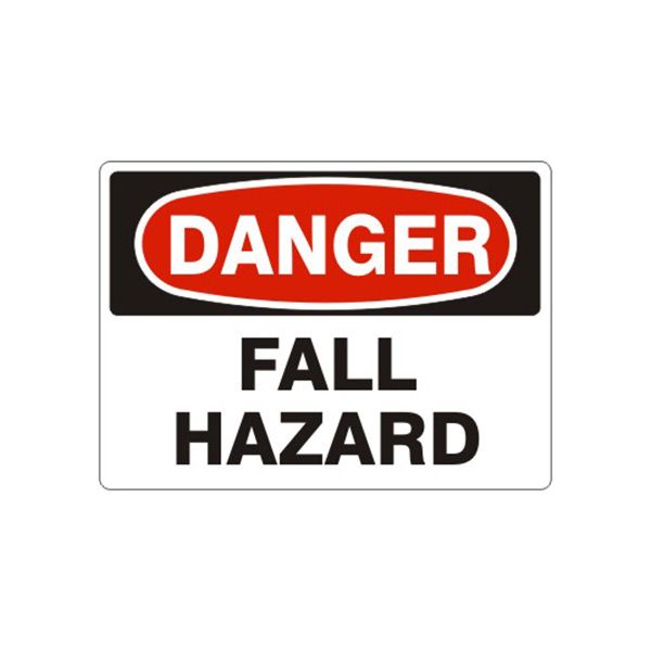Danger: Fall Hazard, Plastic (.040), 7X10