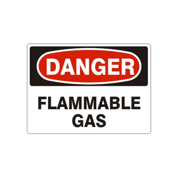 Danger Flammable Gas sign, Aluminum (.040), 7X10