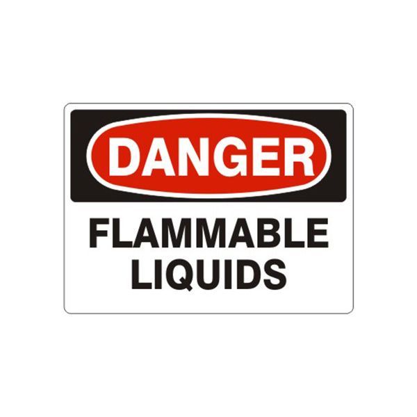 Danger Flammable Liquids sign, Aluminum (.040), 14X20