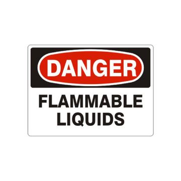 Danger: Flammable Liquids sign - D-260834 Danger: Flammable Liquids sign, Adhesive Vinyl, 10X14