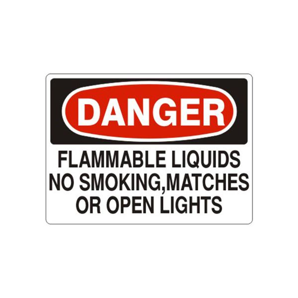 Danger: Flammable Liquids No Smoking  Matches Or Open Lights, Plastic (.040), 10X14