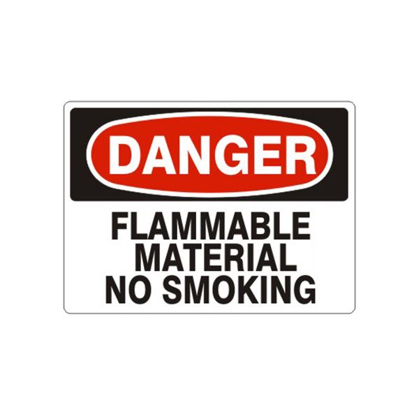 Danger: Flammable Material No Smoking, Plastic (.040), 7X10