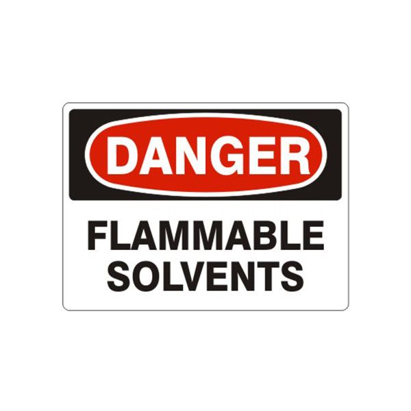 Danger: Flammable Solvents, Plastic (.040), 14X20