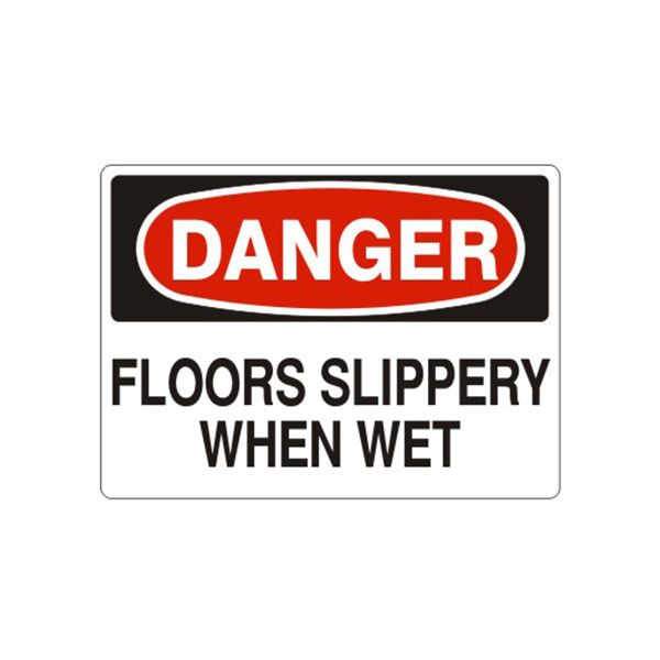 Danger Floors Slippery When Wet sign, Aluminum (.040), 14X20
