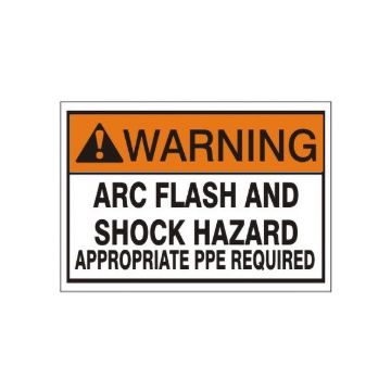 Warning:  Arc Flash And Shock Hazard Appropriate PPE Required sign - AF-651223 Warning:  Arc Flash And Shock Hazard Appropriate PPE Required sign, Plastic (.040), 7X10